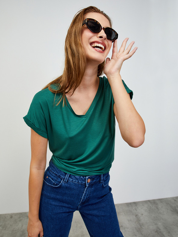 ZOOT.lab Zelené dámské žíhané basic tričko ZOOT.lab Adriana 3