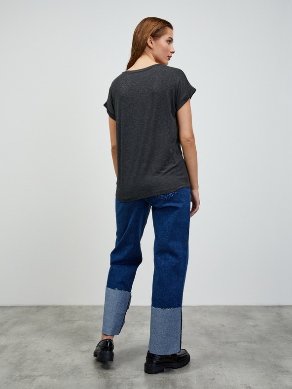 ZOOT.lab Tmavě šedé dámské žíhané basic tričko ZOOT.lab Adriana 4