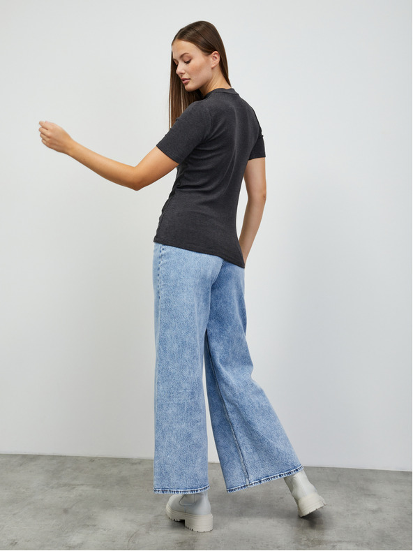 ZOOT.lab Tmavě šedé dámské žíhané basic tričko ZOOT.lab Bobbi