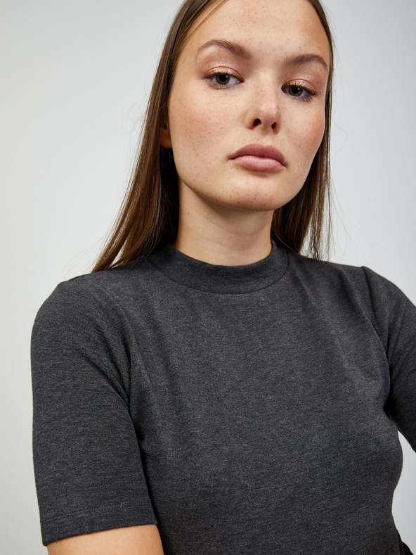 ZOOT.lab Tmavě šedé dámské žíhané basic tričko ZOOT.lab Bobbi