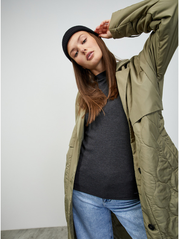 ZOOT.lab Tmavě šedé dámské žíhané basic tričko ZOOT.lab Bobbi