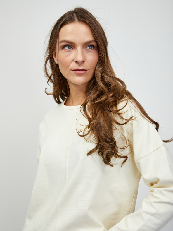 ZOOT.lab Krémové dámské basic tričko s dlouhým rukávem ZOOT.lab Bambie