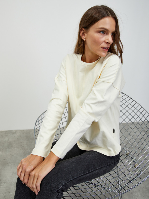 ZOOT.lab Krémové dámské basic tričko s dlouhým rukávem ZOOT.lab Bambie