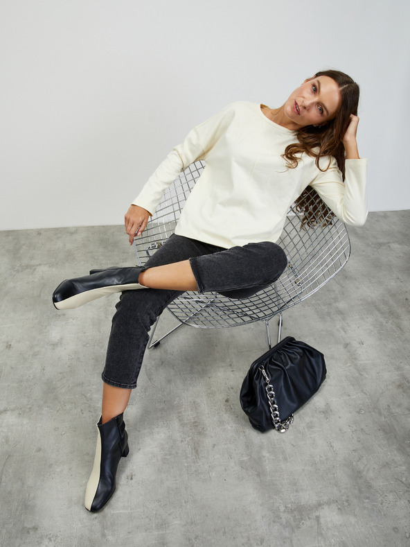 ZOOT.lab Krémové dámské basic tričko s dlouhým rukávem ZOOT.lab Bambie