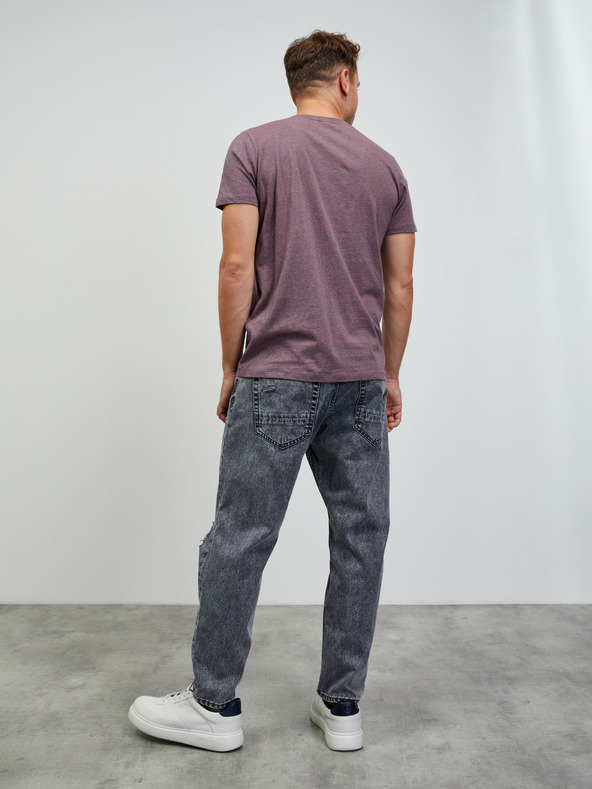 ZOOT.lab Fialové pánské žíhané basic tričko ZOOT.lab Rex
