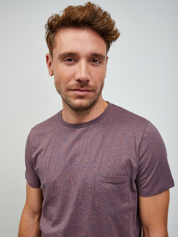 ZOOT.lab Fialové pánské žíhané basic tričko ZOOT.lab Rex