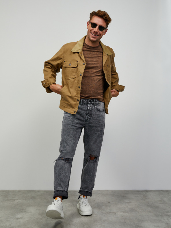 ZOOT.lab Hnědé pánské žíhané basic tričko ZOOT.lab Rex