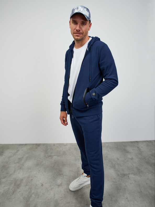 ZOOT.lab Tmavě modrá pánská basic mikina na zip s kapucí ZOOT.lab Ralph