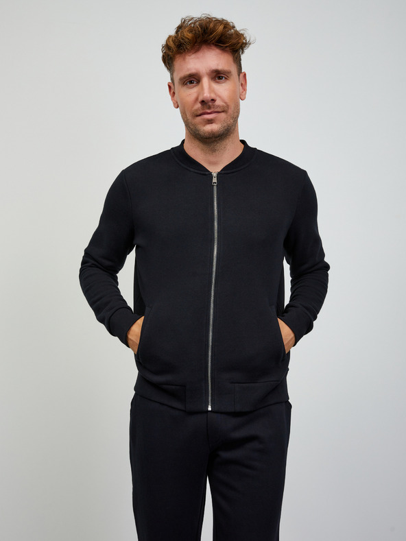 ZOOT.lab Černá pánská basic mikina na zip ZOOT.lab Keanu