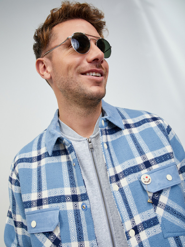 ZOOT.lab Světle šedá pánská žíhaná basic mikina na zip ZOOT.lab Keanu