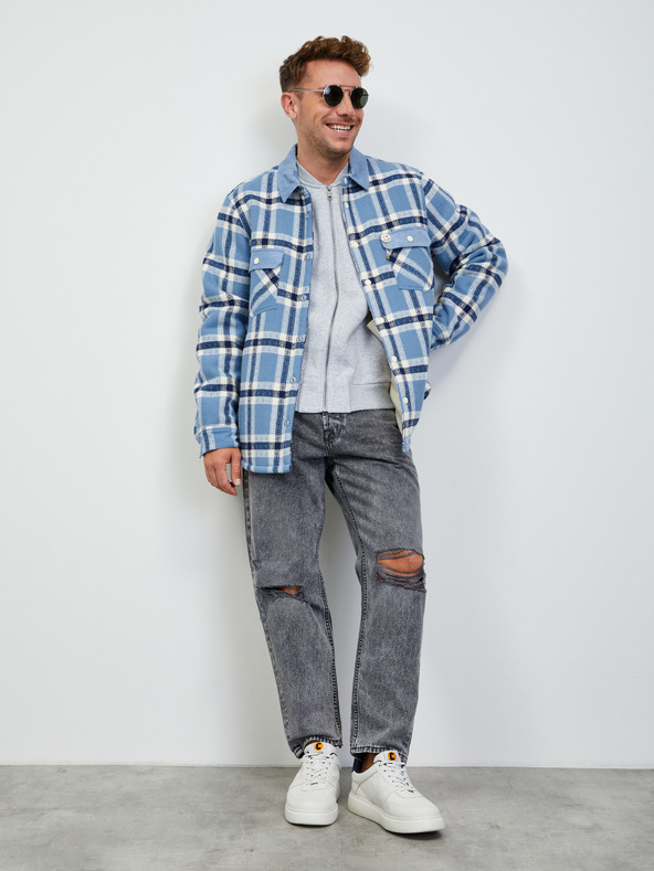 ZOOT.lab Světle šedá pánská žíhaná basic mikina na zip ZOOT.lab Keanu