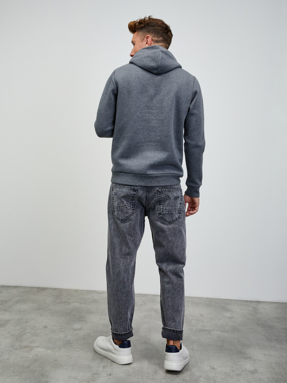 ZOOT.lab Tmavě šedá pánská žíhaná mikina s kapucí ZOOT.lab Jaxon
