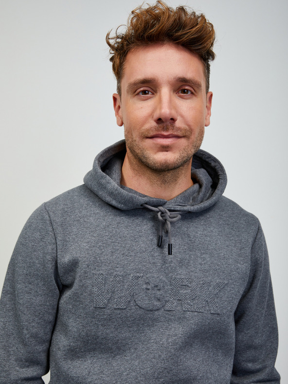 ZOOT.lab Tmavě šedá pánská žíhaná mikina s kapucí ZOOT.lab Jaxon