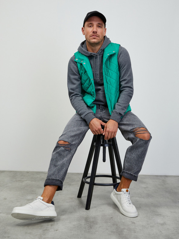 ZOOT.lab Tmavě šedá pánská žíhaná mikina s kapucí ZOOT.lab Jaxon