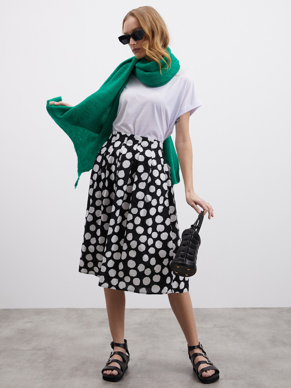 ZOOT.lab Bílo-černá dámská puntíkovaná sukně ZOOT.lab Jenesa