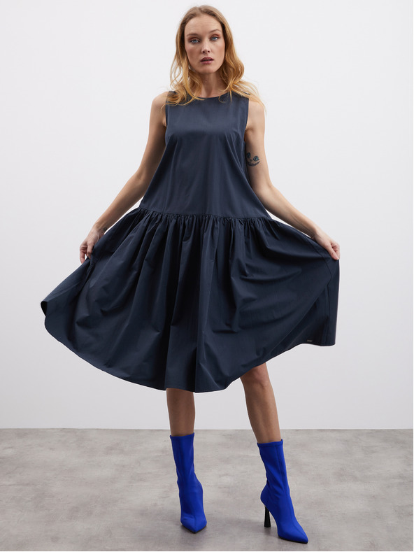 ZOOT.lab Tmavě šedé dámské šaty s volánem ZOOT.lab Urbana