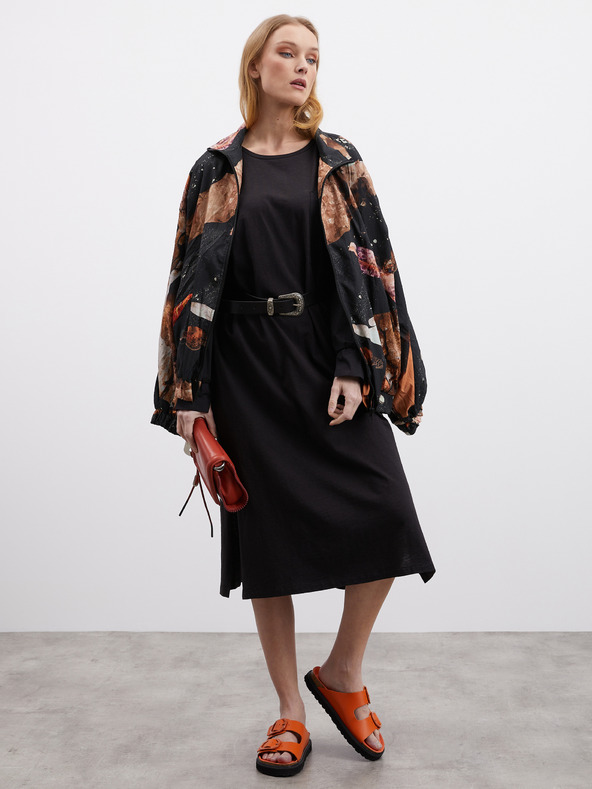 ZOOT.lab Černé dámské šaty s rozparky ZOOT.lab Fjola