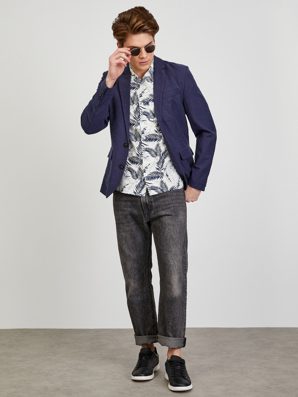 ZOOT.lab Krémová pánská vzorovaná košile s krátkým rukávem ZOOT.lab Darrel