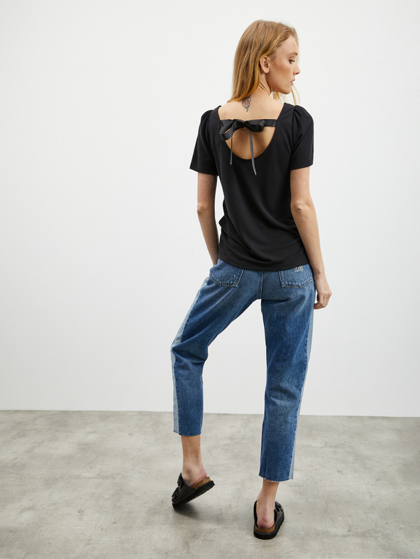 ZOOT.lab Černé dámské tričko se zavazováním na zádech ZOOT.lab Romy
