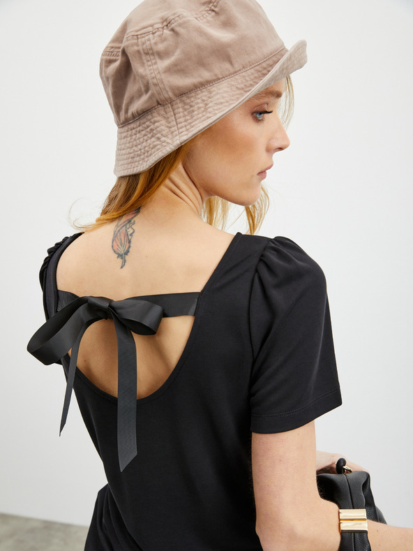 ZOOT.lab Černé dámské tričko se zavazováním na zádech ZOOT.lab Romy