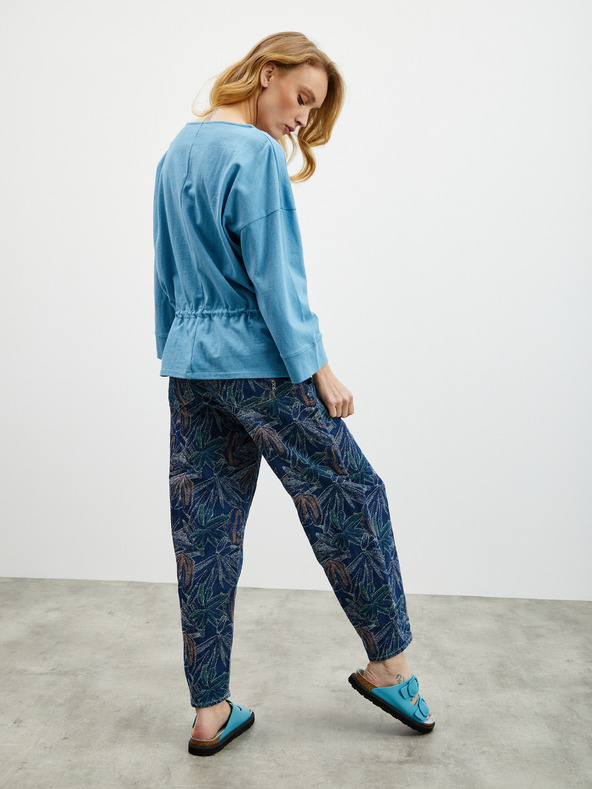 ZOOT.lab Světle modrá dámská oversize mikina se stahováním v pase ZOOT.lab Sash