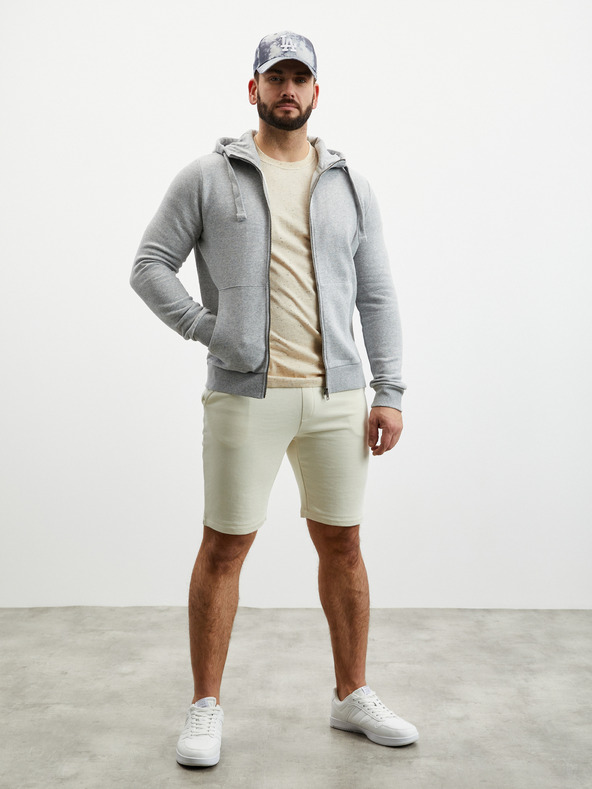 ZOOT.lab Šedá pánská basic žíhaná mikina na zip s kapucí ZOOT.lab Michael