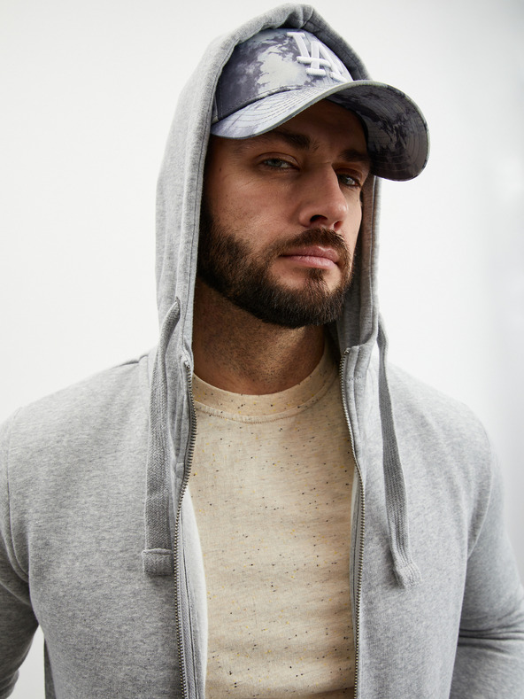 ZOOT.lab Šedá pánská basic žíhaná mikina na zip s kapucí ZOOT.lab Michael