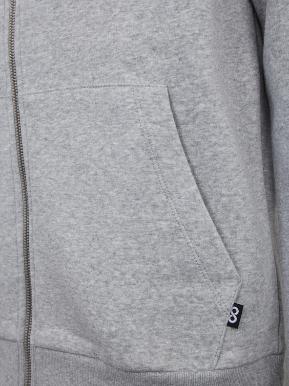 ZOOT.lab Šedá pánská basic žíhaná mikina na zip s kapucí ZOOT.lab Michael