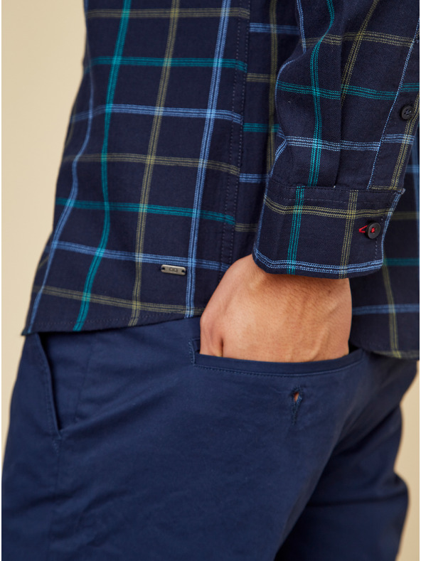 ZOOT.lab Tmavě modrá pánská kostkovaná košile ZOOT.lab Aiden