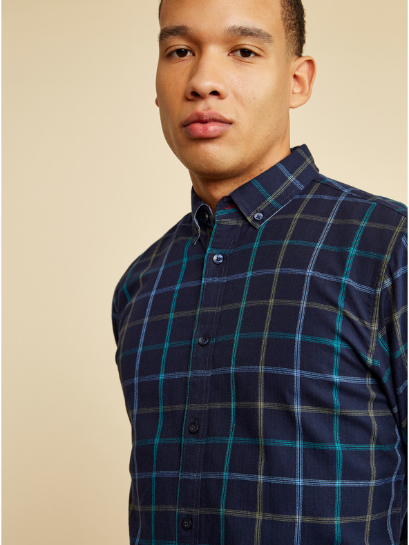 ZOOT.lab Tmavě modrá pánská kostkovaná košile ZOOT.lab Aiden