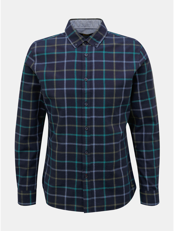 ZOOT.lab Tmavě modrá pánská kostkovaná košile ZOOT.lab Aiden