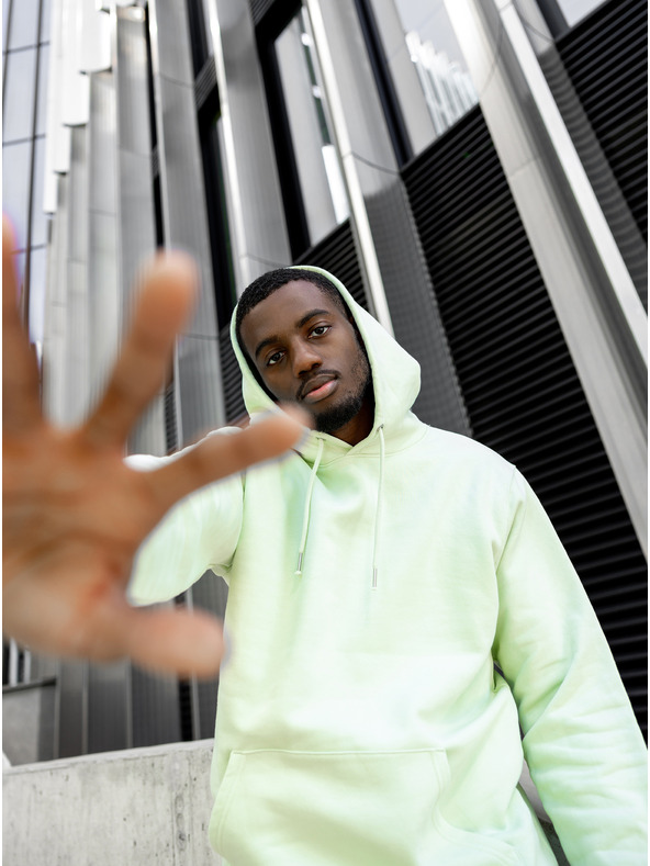 ICOONIC Světle zelená unisex basic mikina s kapucí ICOONIC