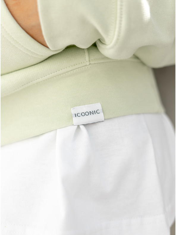 ICOONIC Světle zelená unisex basic mikina s kapucí ICOONIC