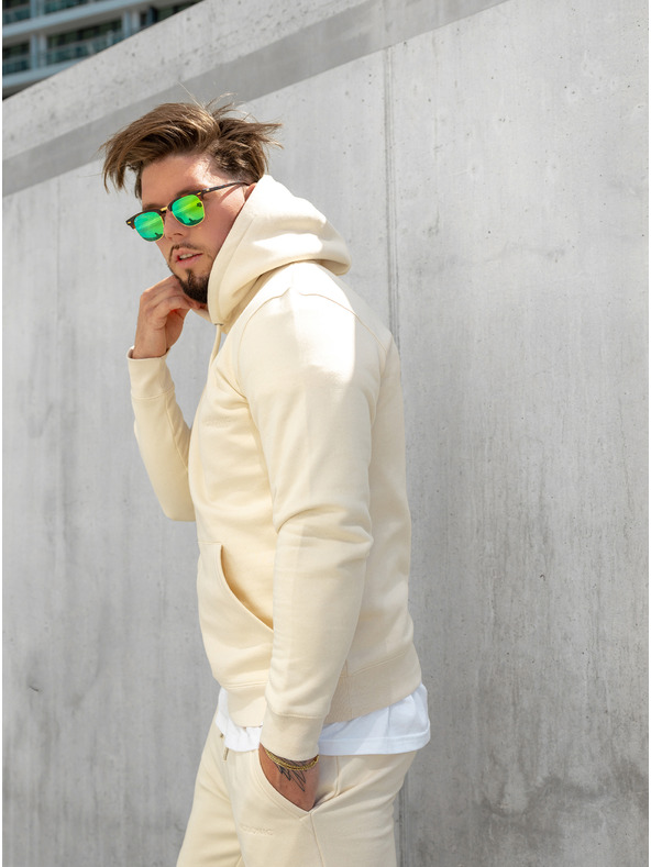 ICOONIC Béžová unisex basic mikina s kapucí ICOONIC