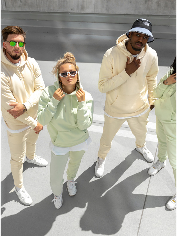 ICOONIC Béžová unisex basic mikina s kapucí ICOONIC