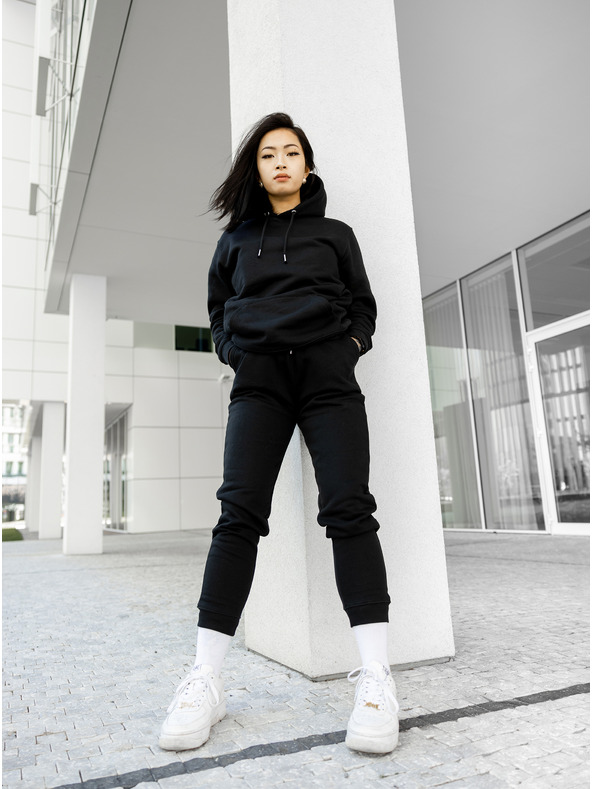 ICOONIC Černé unisex basic tepláky ICOONIC