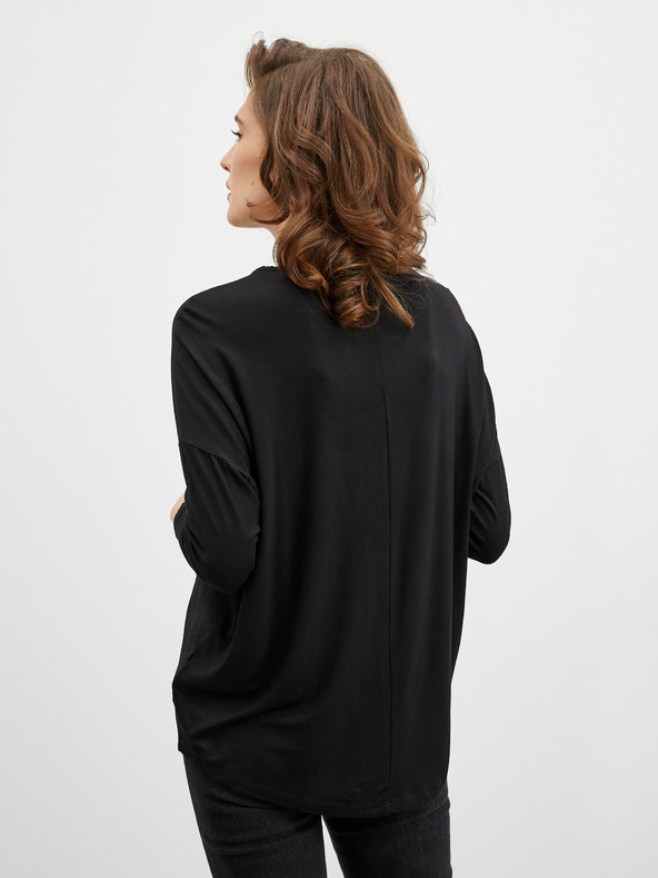 ZOOT.lab Černé dámské volné tričko s potiskem ZOOT.lab Rozy