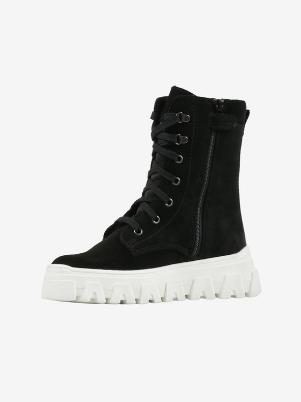 Richter Černé holčičí semišové nízké kozačky Richter