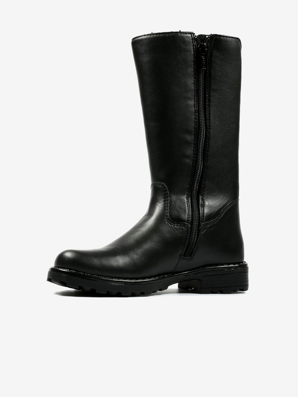 Richter Černé holčičí kožené kozačky Richter