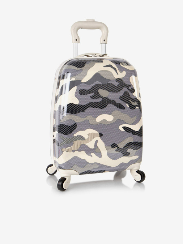 Heys Šedý dětský vzorovaný kufr Heys Kids 4w Grey Camo