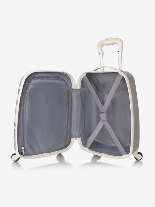 Heys Šedý dětský vzorovaný kufr Heys Kids 4w Grey Camo