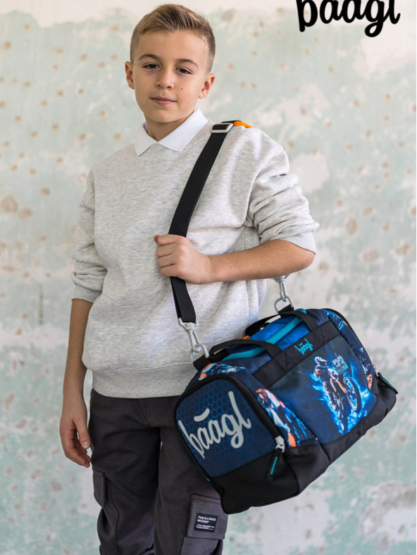 BAAGL  Modrá Dětská sportovní taška Motorka Baagl