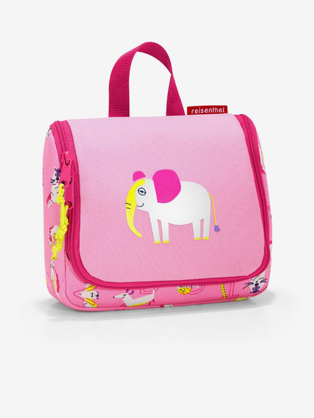 Reisenthel Růžová holčičí kosmetická taška s motivem slona Reisenthel Toiletbag S Kids Abc friends pink