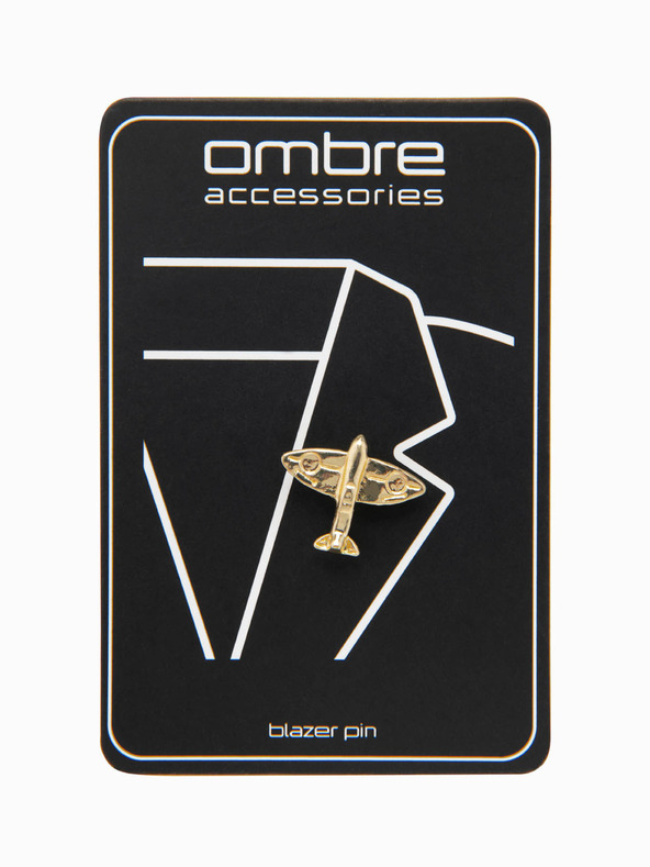 Ombre Clothing Ozdobná kovová spona na šaty malá rovina zlatá Ombre Clothing