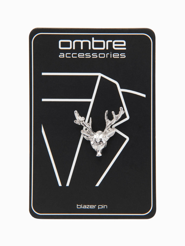 Ombre Clothing Kovová ozdobná spona na šaty jelen stříbrná Ombre Clothing