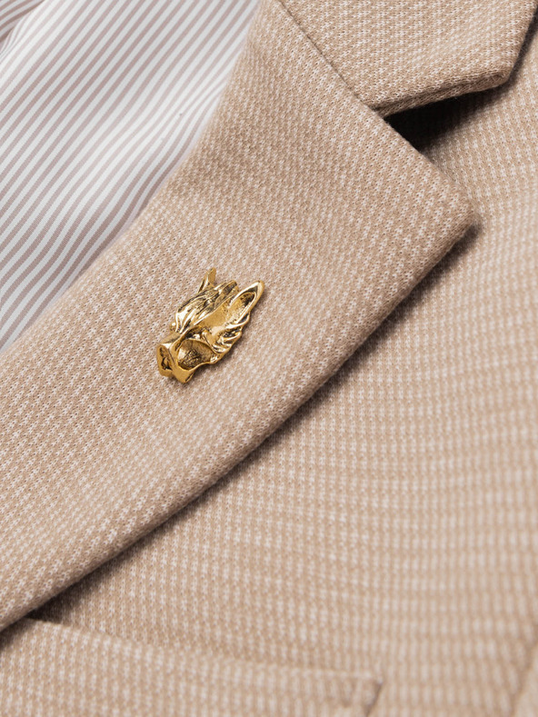 Ombre Clothing Kovový ozdobný odznak na oděv vlk zlatá Ombre Clothing