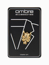 Ombre Clothing Kovový ozdobný odznak na oděv vlk zlatá Ombre Clothing