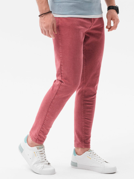 Ombre Clothing Červené pánské džíny Ombre Clothing P1058