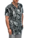 Ombre Clothing Pánské viskózové vzorované tričko s krátkým rukávem OM-SHPS-0113 Ombre Clothing černá
