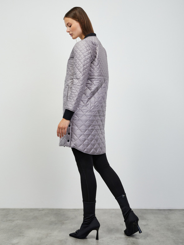 ZOOT.lab Šedá dámská prošívaná prodloužená bunda ZOOT.lab Patty